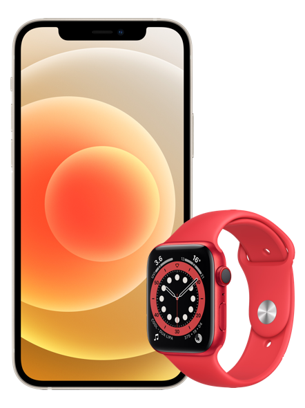 iPhone 12 mini & Apple Watch Series 6 (44 mm Red) Combo ...